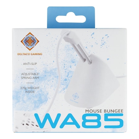 Gaming Mouse Bungee, Extendable Arm, Fits All Wired Mice - White